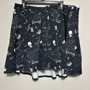 Death Note Women's Skirt 2 2XL Skort Grunge Skull Goth Punk Emo Y2k Fairy Skater